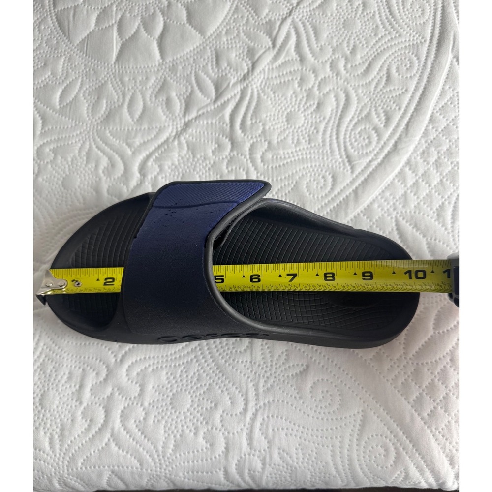 Oofos Slide Sandals Black Blue Adjustable Strap Women's Size 7 - Picture 13 of 13